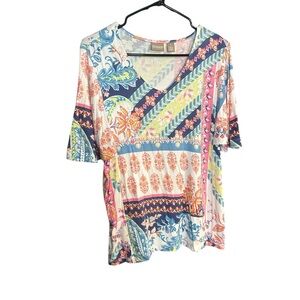 Chico's Multicolor Short Sleeve Top